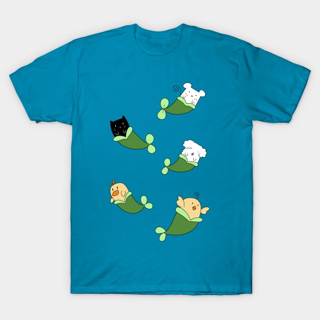 Mermaid Animals T-Shirt by saradaboru